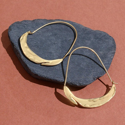 Organic Crescent Hoop Earrings
