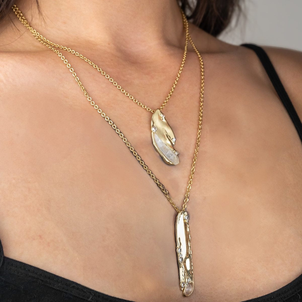 Organic Double Drop Necklace