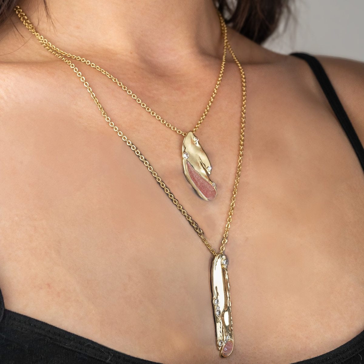 Organic Double Drop Necklace
