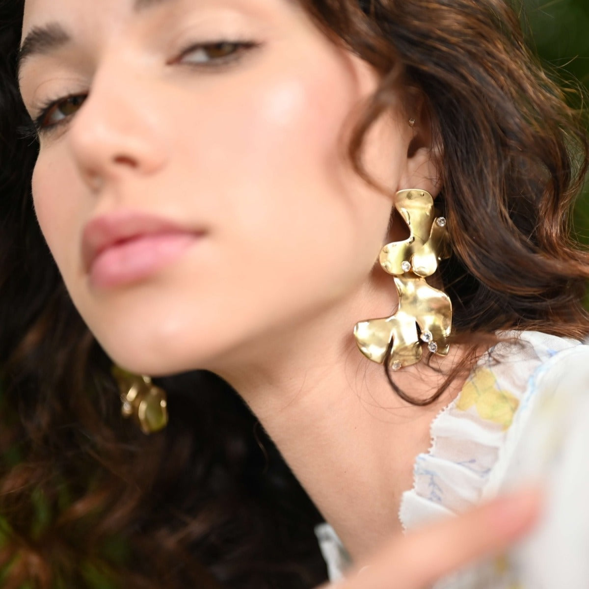 Organic Foliage Statement Earrings