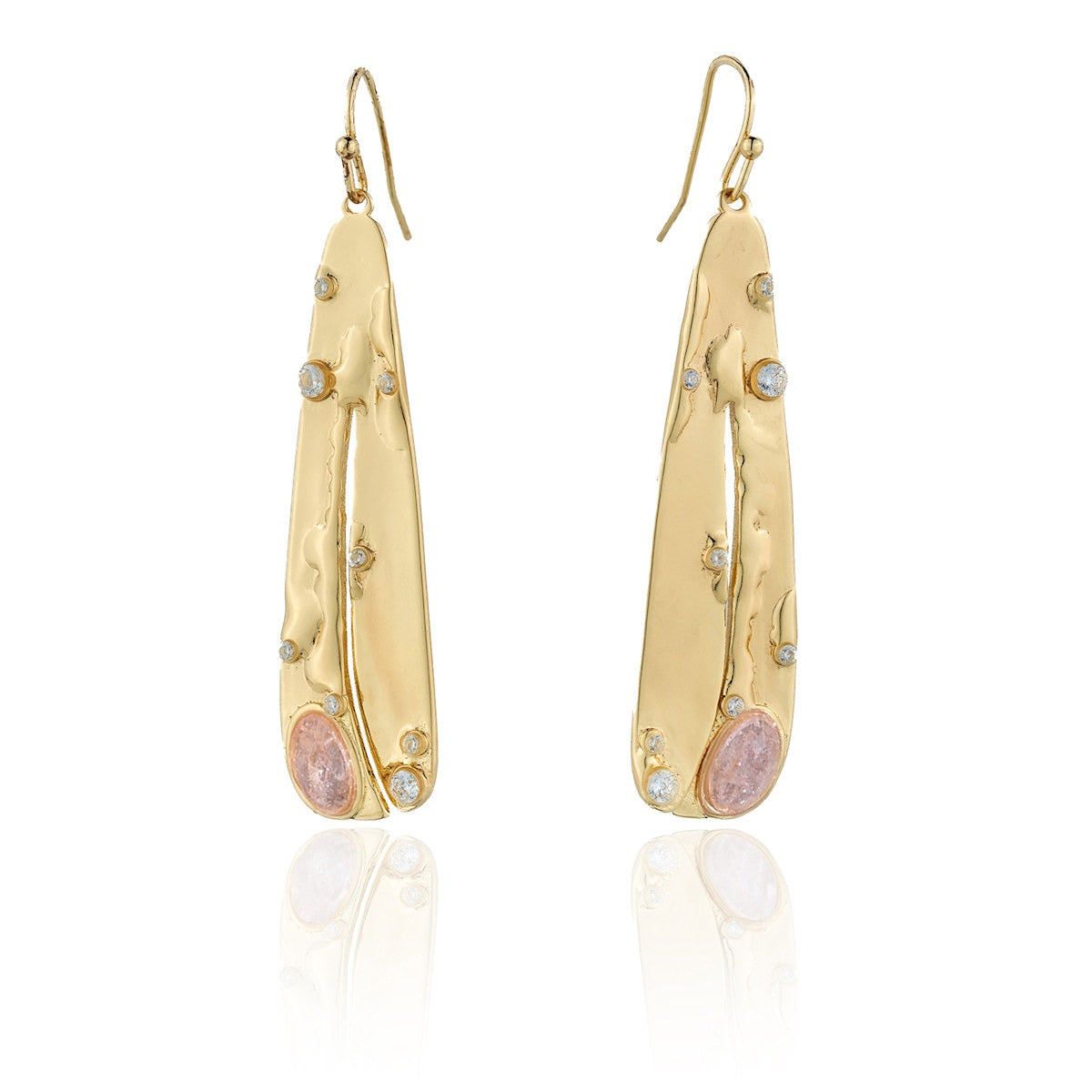 Organic Gemstone Petal Earrings