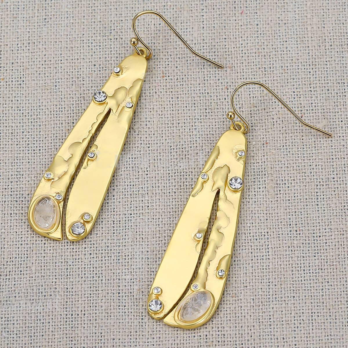Organic Gemstone Petal Earrings