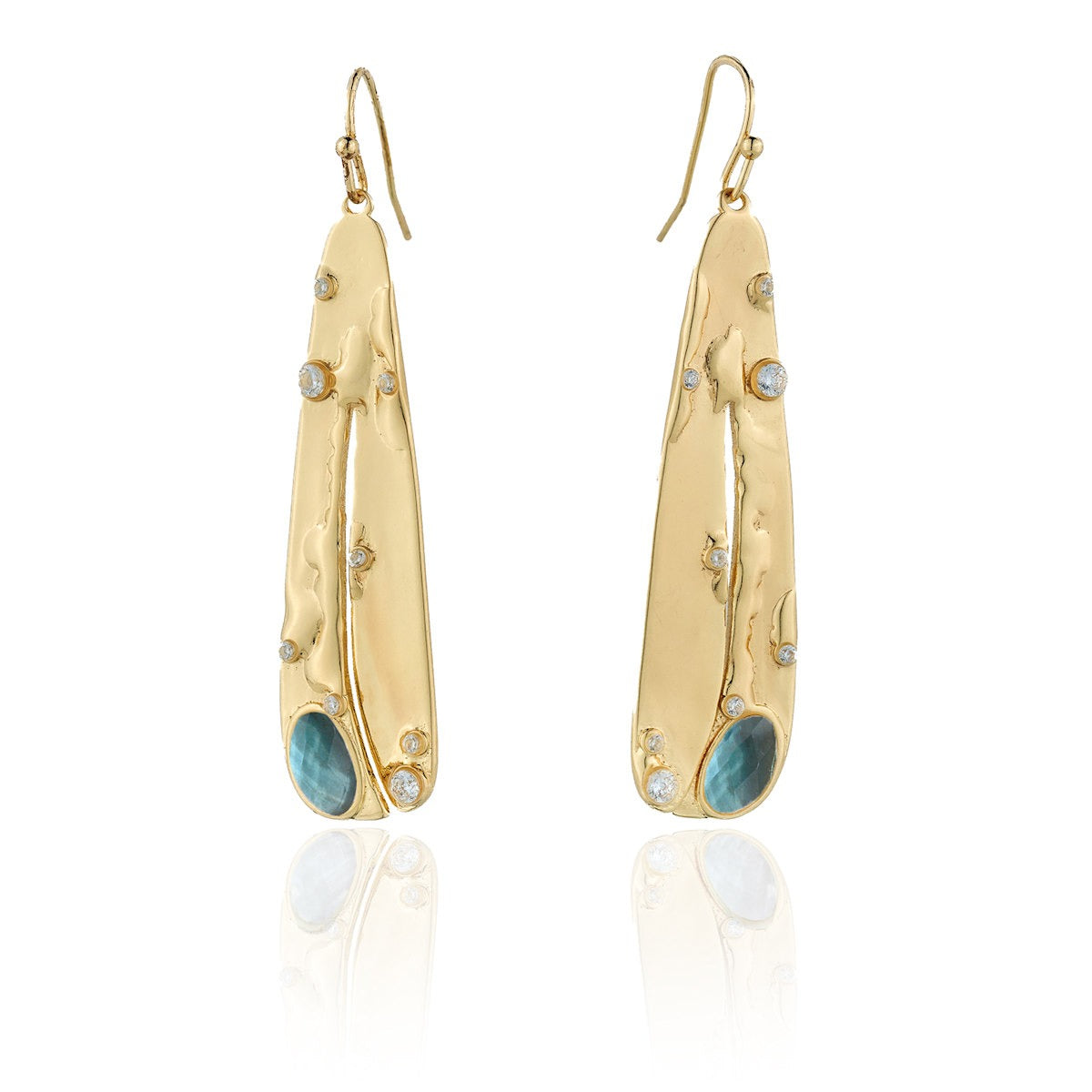 Organic Gemstone Petal Earrings