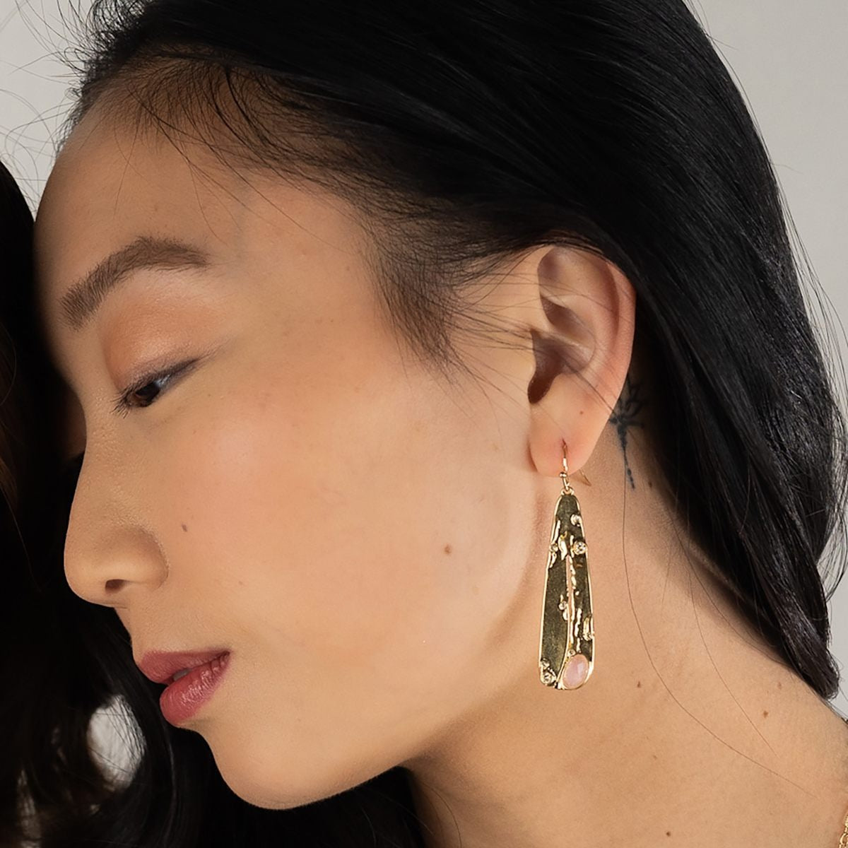 Organic Gemstone Petal Earrings