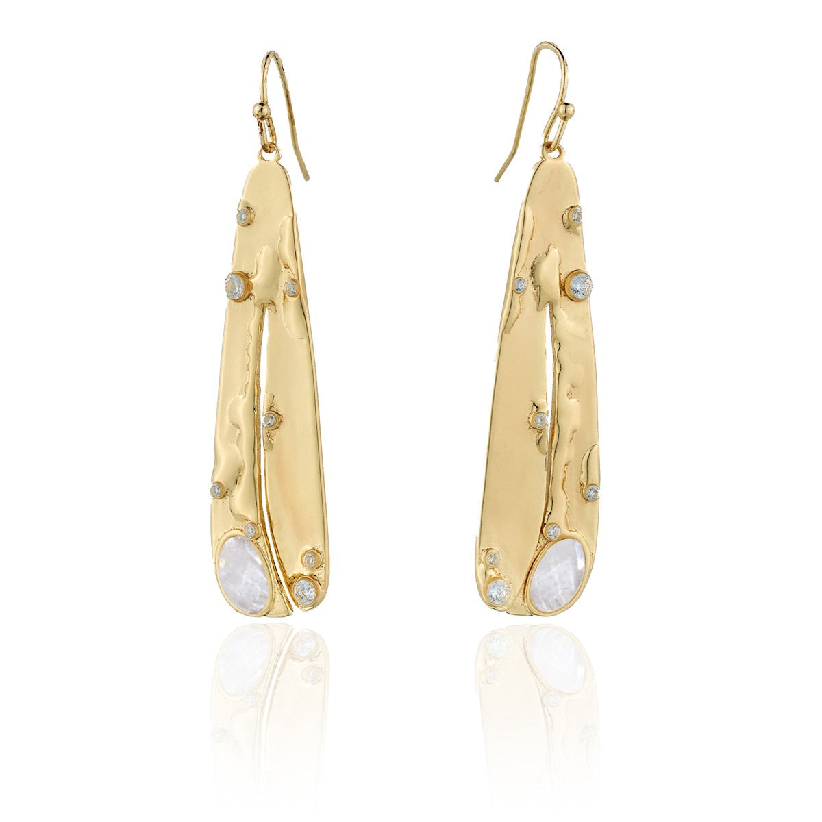 Organic Gemstone Petal Earrings