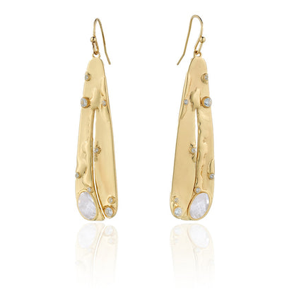 Organic Gemstone Petal Earrings
