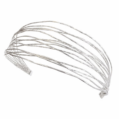 Organic Multi Row Silver Headband | Hand Hammered Lightweight Statement Hair Accessory