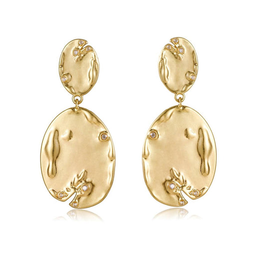 Organic Oval Drops Earring