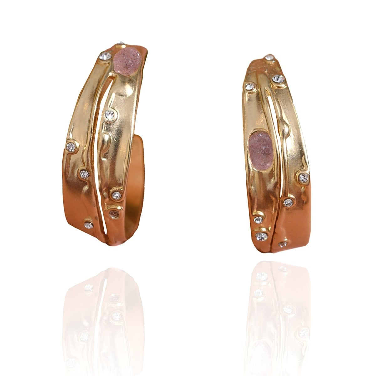 Sprinkled Stones Hoop Earrings
