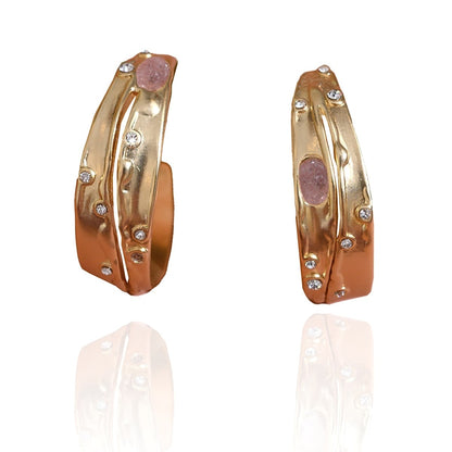Sprinkled Stones Hoop Earrings