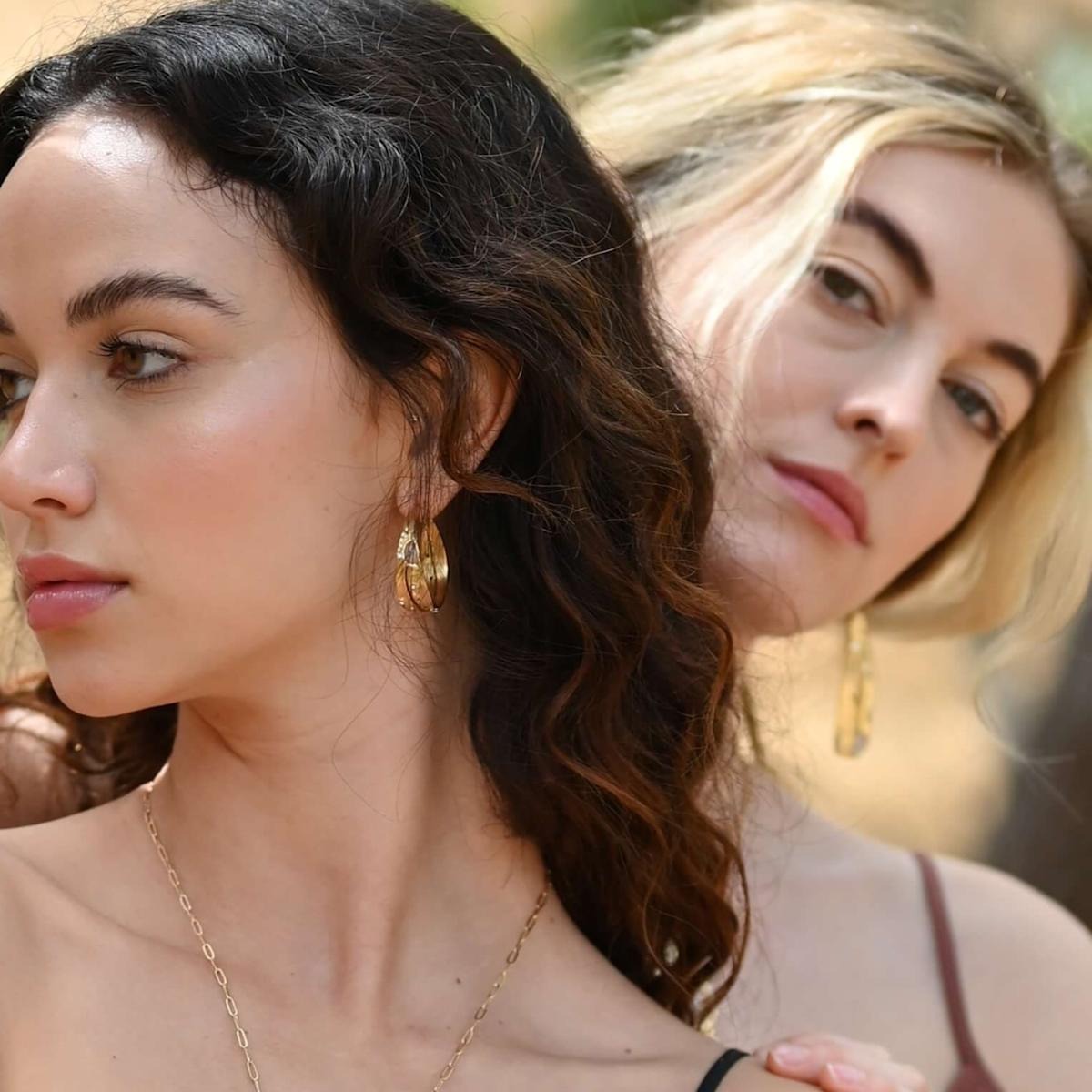Sprinkled Stones Hoop Earrings