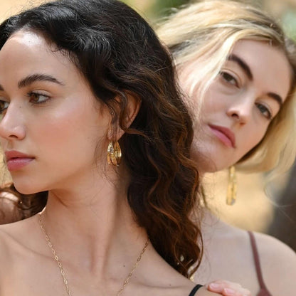 Sprinkled Stones Hoop Earrings