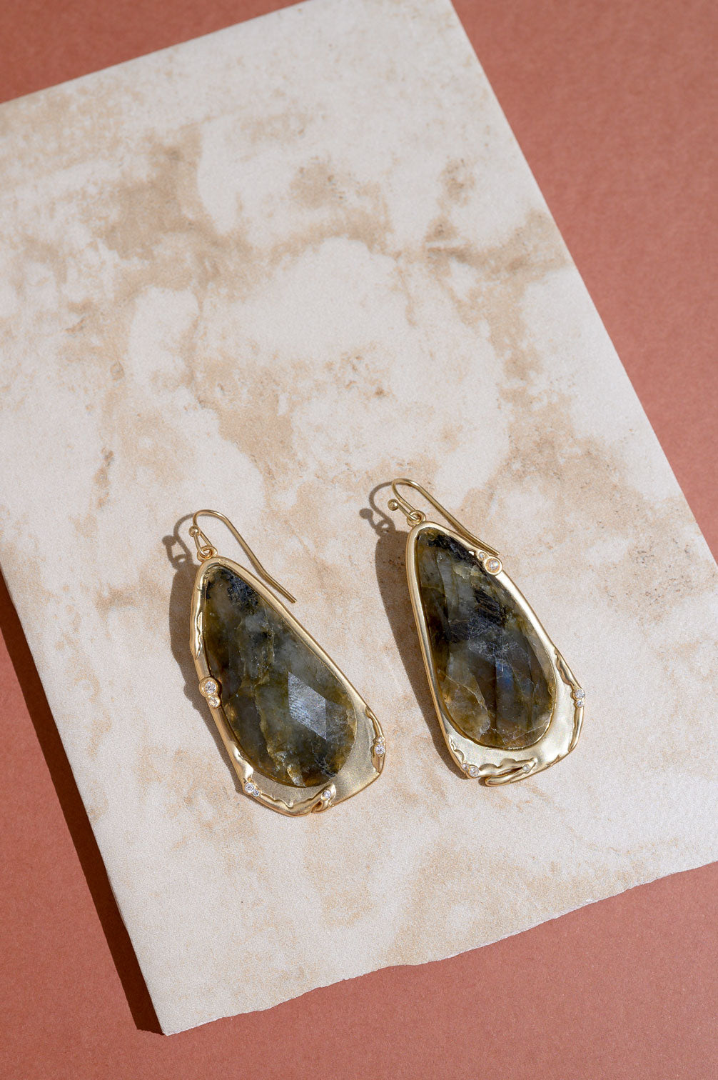 Fluid Teardrop Gemstone Statement Earrings