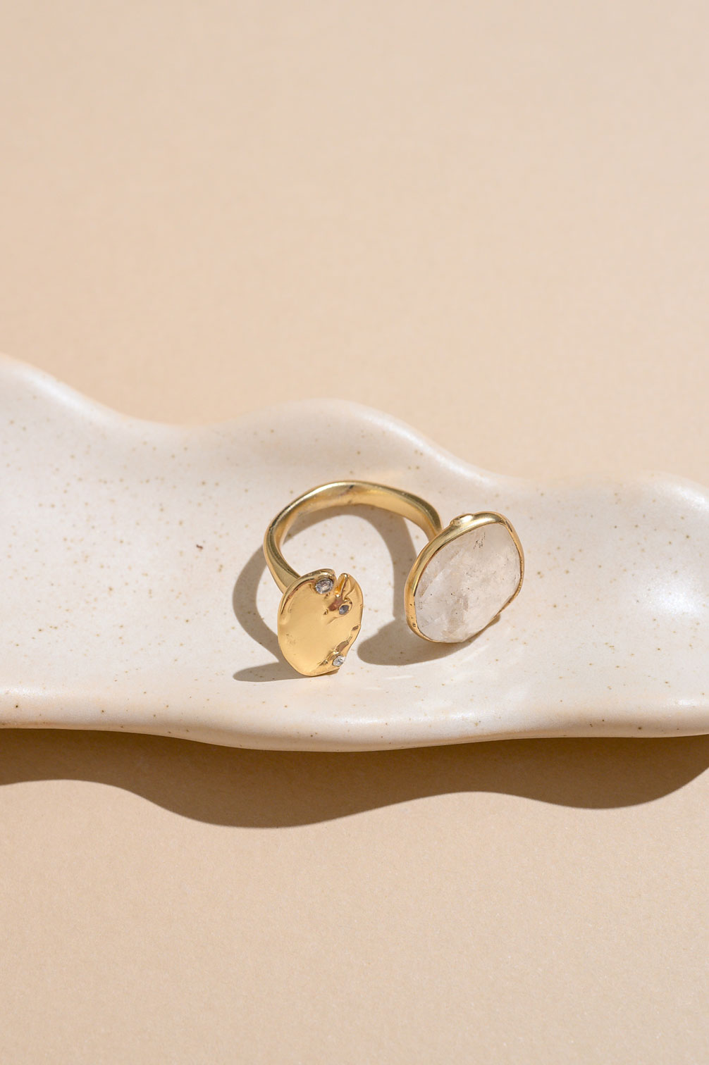 Gemstone Huggie Ring